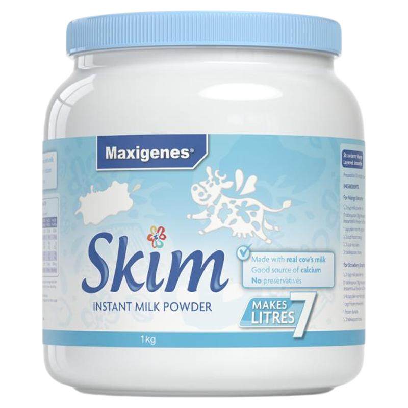 Maxigenes美可卓澳洲进口脱脂高钙蓝妹子青少年成人中老年牛奶粉