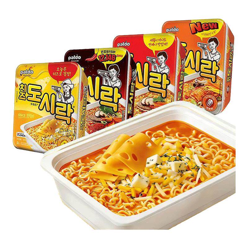 热巴同款】韩国paldo八道泡面芝士泡菜辣牛肉碗面速食泡面方便面
