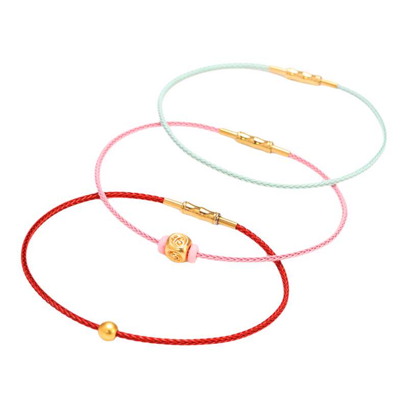 1.5MM细款防水钢丝绳本命年手绳红绳手链转运珠小孔串穿黄金编织