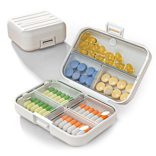 药盒便携药品分装收纳盒密封装药片随身一周七天小分药盒一日三餐