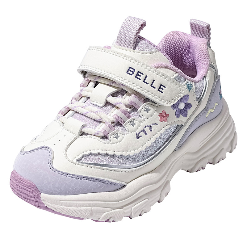 花影丨百丽童鞋儿童运动鞋2025新款大童秋冬加绒鞋女童宝宝小女孩