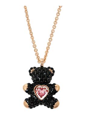 施华洛世奇黑色泰迪小熊项链