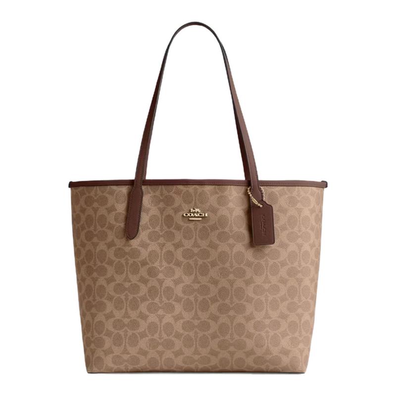 COACH/蔻驰女士city tote老花通勤单肩中号大容量手提托特包CV976图片