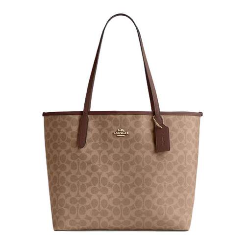 COACH/蔻驰女士city tote老花通勤单肩中号大容量手提托特包CV976