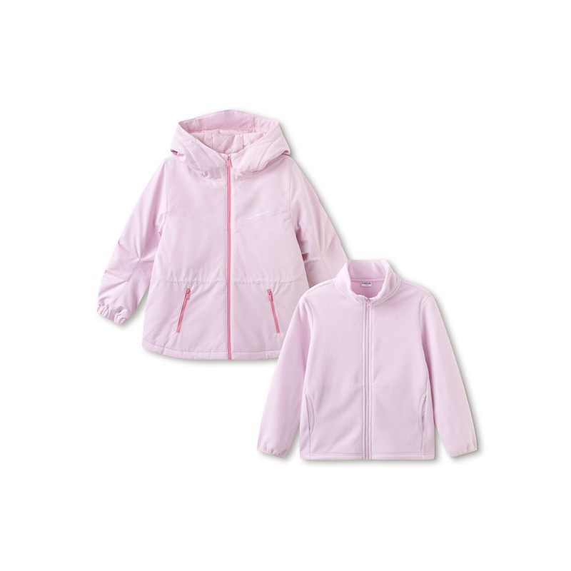 巴拉巴拉女童外套冲锋三合一棉服儿童保暖上衣秋冬新款防水冲锋衣