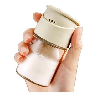 茶花调味瓶小盐罐定量撒盐罐厨房调料罐调味罐家用玻璃烧烤撒盐瓶