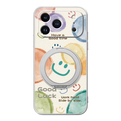 适用苹果15promax手机壳iphone17/15/14新款13磁吸支架xs挂绳11/12女款16plus卡通可爱笑脸小羊皮air硅胶软壳