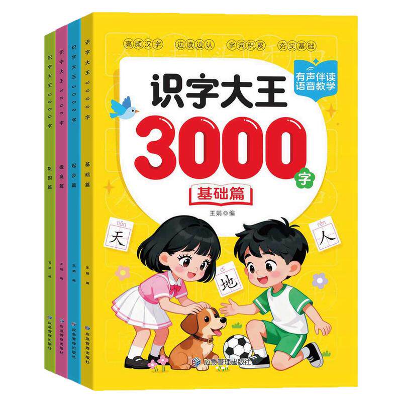 识字大王3000字儿童汉字启蒙早教书诵读识字卡幼小衔接认字教材