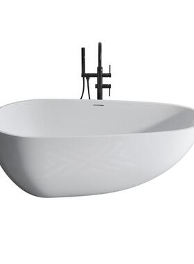 PMMA高分子人造石浴缸民宿酒店浴缸网红独立式家用鹅蛋水滴型浴缸