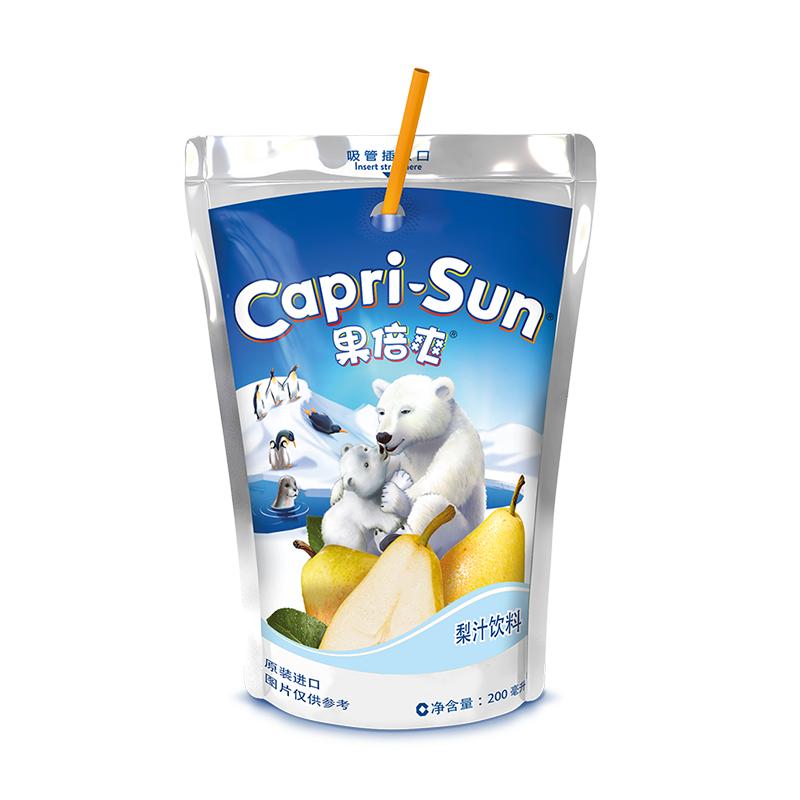 果倍爽旗舰店caprisun橙汁梨儿童饮料原装进口200ml整箱果汁饮品