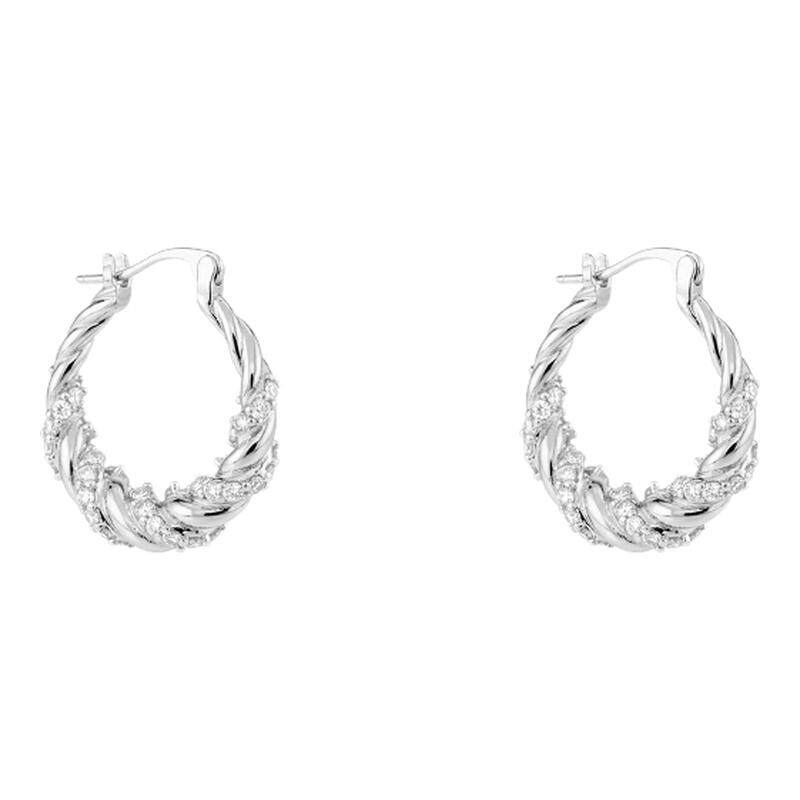 银色缠绕麻花耳钉轻奢高级感气质大气耳圈小众独特漂亮时尚耳饰女