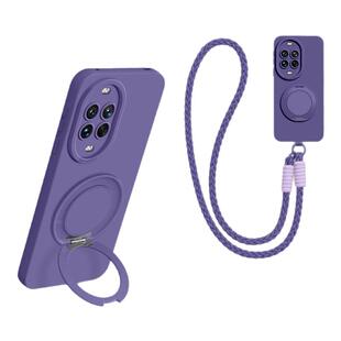 旋转支架适用华为nova15手机壳新款14ultra高级感腕带手绳13pro全包防摔12液态硅胶9se男女10斜挎长8/7软外后