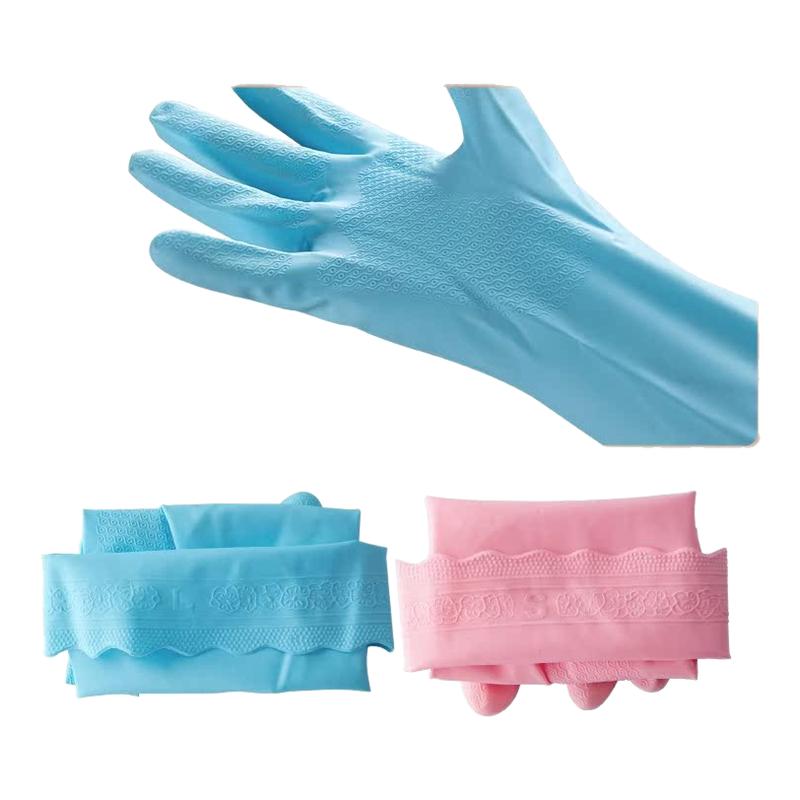 厨房家务手套茶花加绒防水乳