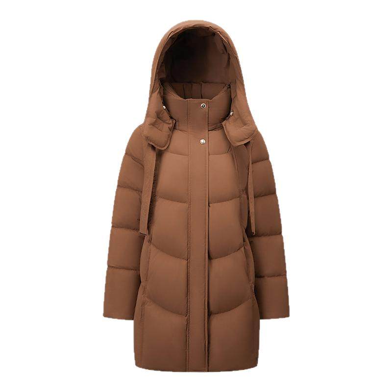 连帽魔力黑通勤女款冬季保暖