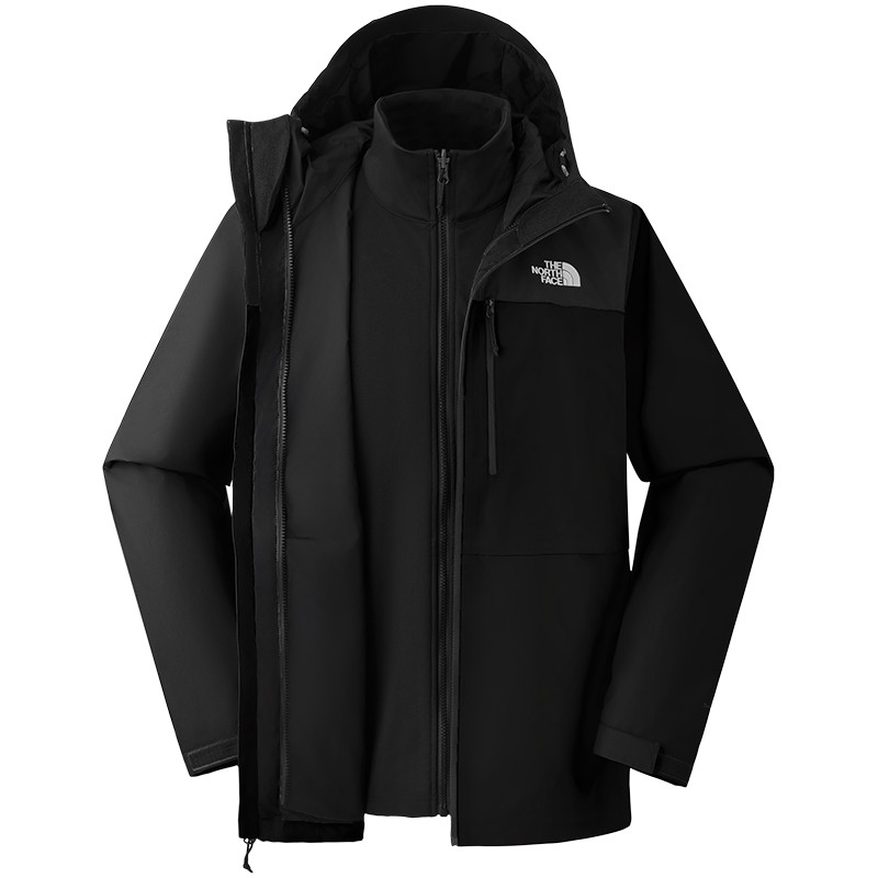 北面男防水保暖软壳三合一冲锋衣