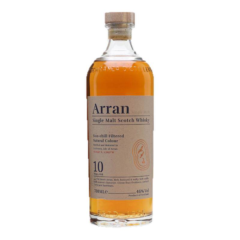 Arran艾伦10年700ml苏格兰岛屿区单一麦芽威士忌海外原瓶进口洋酒