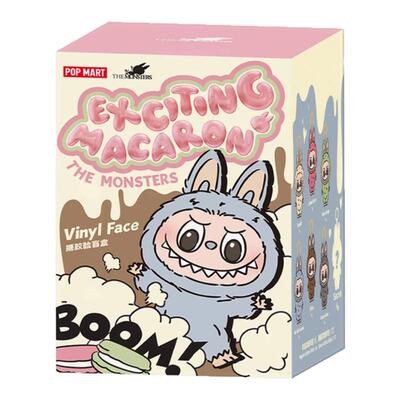 壹号POPMART泡泡玛特LABUBU心动马卡龙搪胶脸盲盒拉布布Macaron