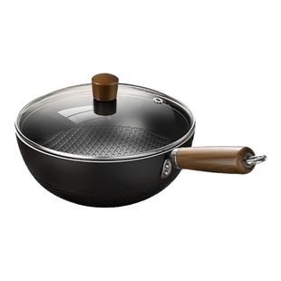 章丘迷你小铁锅炒菜煎锅1-2人家用不粘奶锅无涂层电磁炉燃气灶用