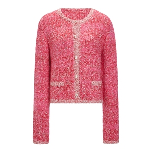 女春装 FIVE 2026新款 小香风仿珍珠扣绵羊毛针织开衫 PLUS毛织法式