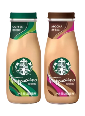 星巴克星冰乐即饮咖啡281ml*12瓶摩卡焦糖香草味瓶装