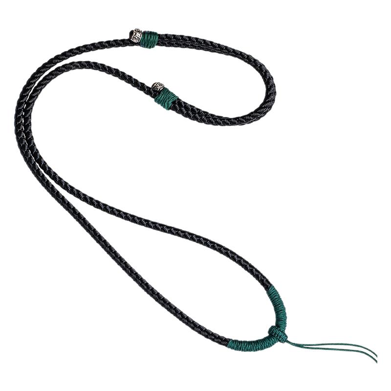 花素手工编织翡翠玉坠吊坠挂绳高端男士玉佩挂件绳蜜蜡黄金项链绳