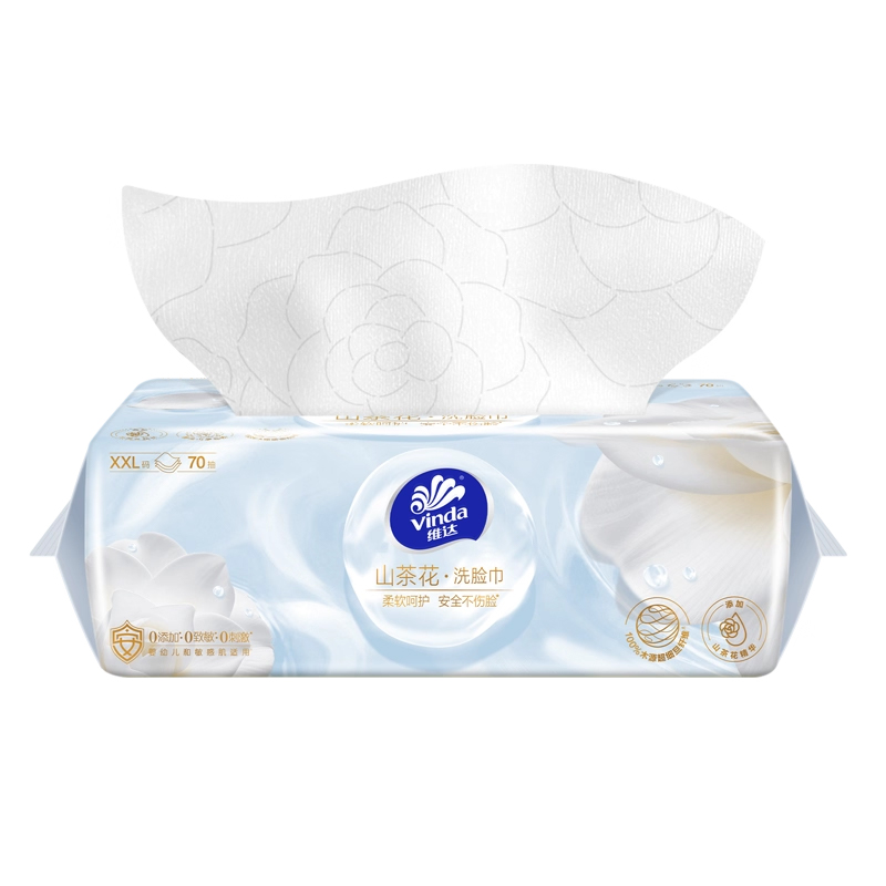维达一次性山茶花洗脸巾70抽