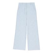 法式 西装 时尚 Maje2025春夏女装 舒适蓝色休闲长款 高腰阔腿裤 长裤