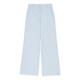 法式 西装 时尚 Maje2025春夏女装 舒适蓝色休闲长款 高腰阔腿裤 长裤