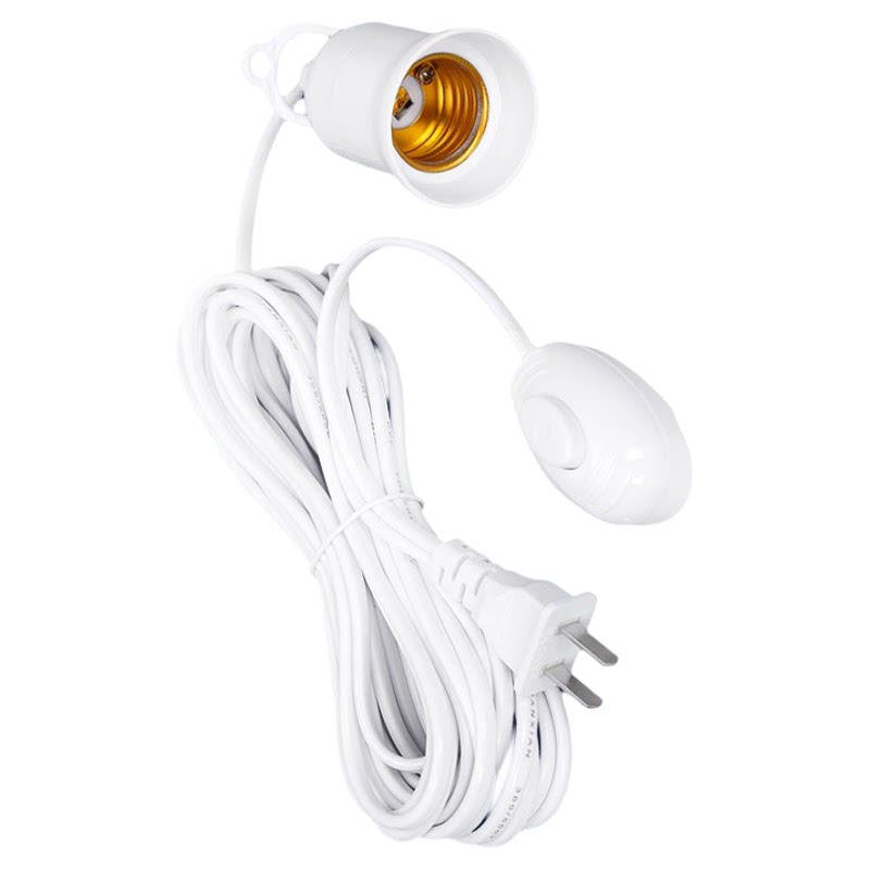 节能灯泡家用插电式户外照明灯E27螺口插头插座悬挂开关带线LED灯