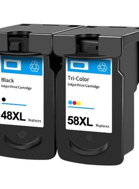 适用佳能E478打印机墨盒可加墨PG-48黑色CL58彩色E408 E418 E468 E3480 E4580 canon 478r连供墨水盒连喷