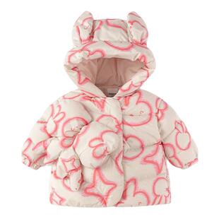巴拉巴拉婴儿羽绒服女童宝宝加厚外套上衣儿童2026冬装新年款童装