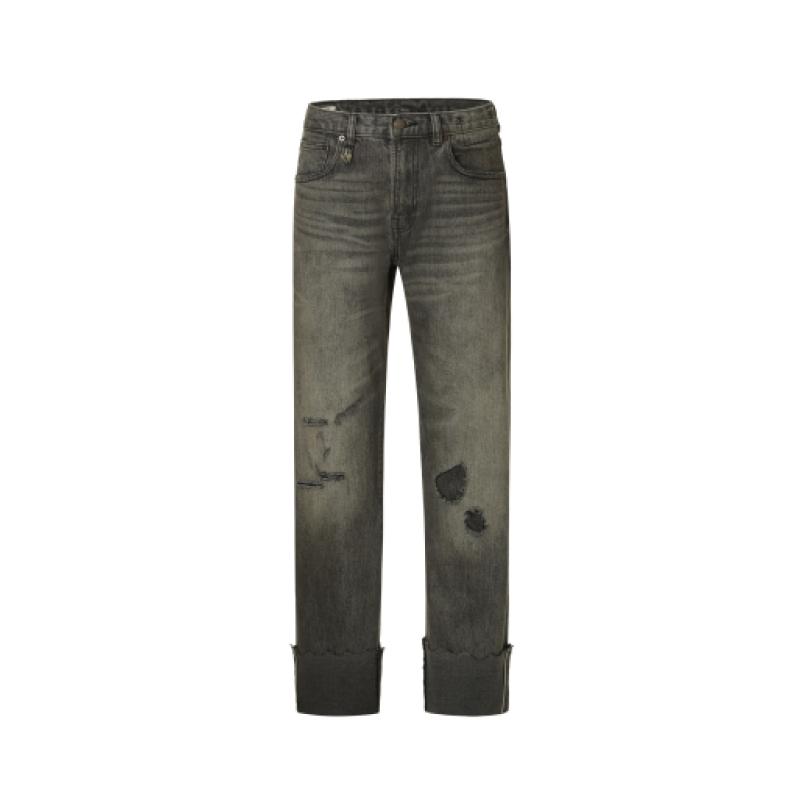 R13早秋低腰直筒破洞牛仔裤限量