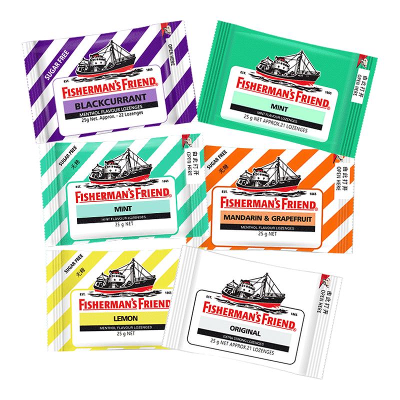 英国FishermansFriend渔夫之宝润喉糖特强薄荷柠檬清新25g网红糖