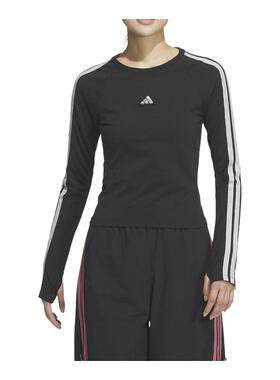 adidas阿迪达斯三条纹舞动系列运动上衣2026春女长袖T恤 KS0030