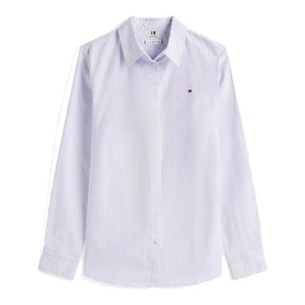 正品TOMMY HILFIGER汤米商务休闲易打理牛津纺条纹长袖衬衫女