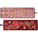 唯伊辰新品 国风丝绒山茶花刺绣便携黄金收纳首饰包高档结婚礼物盒