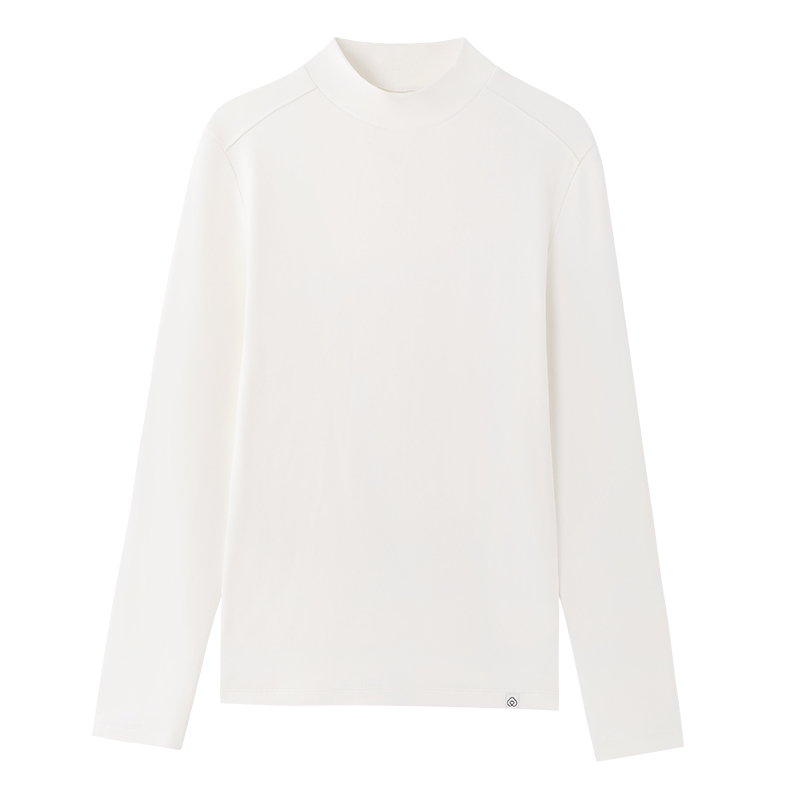 全棉时代女士打底衫圆领弹力条纹针织打底上衣单穿风柔棉百搭秋新