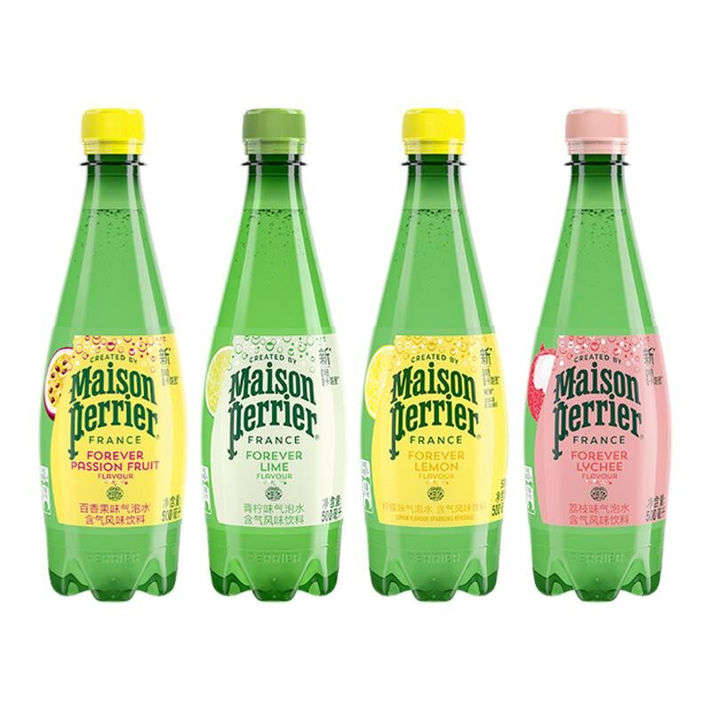 氼颂家巴黎水perrier法国进口果味气泡水多口味小彩瓶500ml*6瓶
