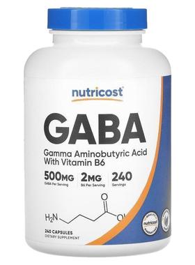 Nutricost GABA With Vitamin B6神经系统健康皮肤健康机体抵抗膳