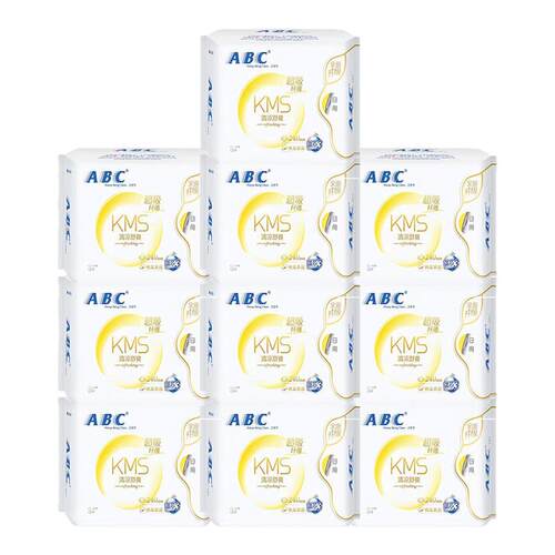 ABC卫生巾KMS健康配方日用纤薄绵柔240mm80片姨妈巾整箱批正品女