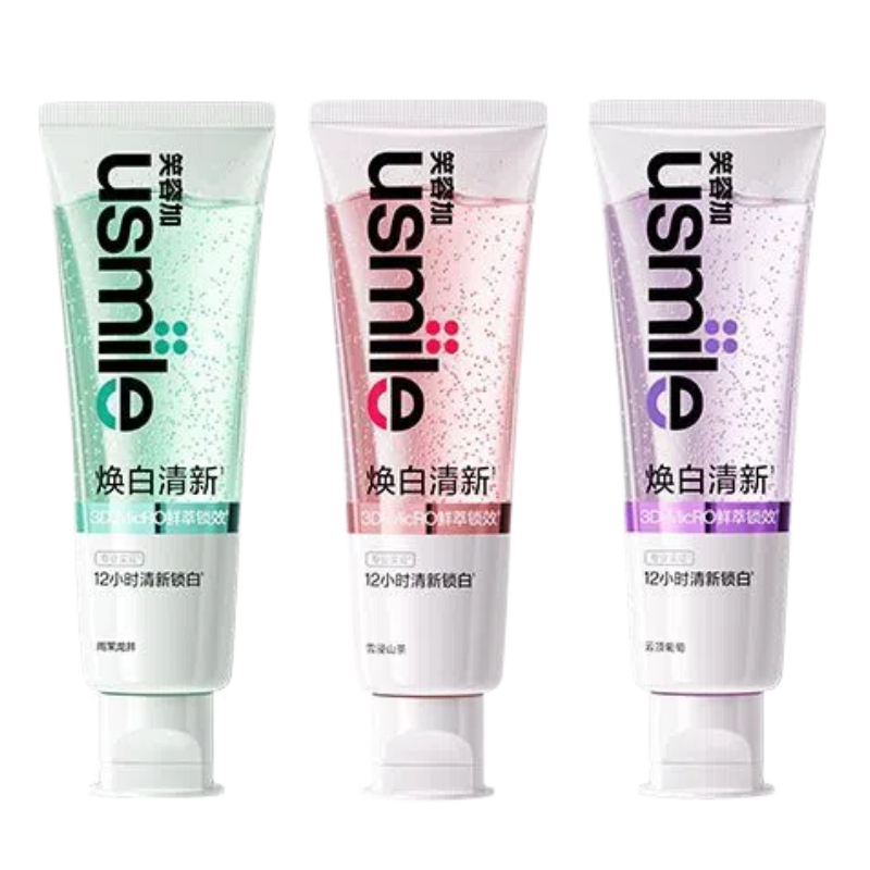 笑容加usmile美白清新牙膏清新口气成人牙齿去黄去渍亮白香水牙膏