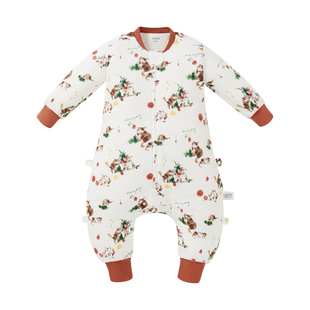 cutelife 椰油针织婴儿防踢被秋冬夹棉分腿睡袋保暖A类 竹柔