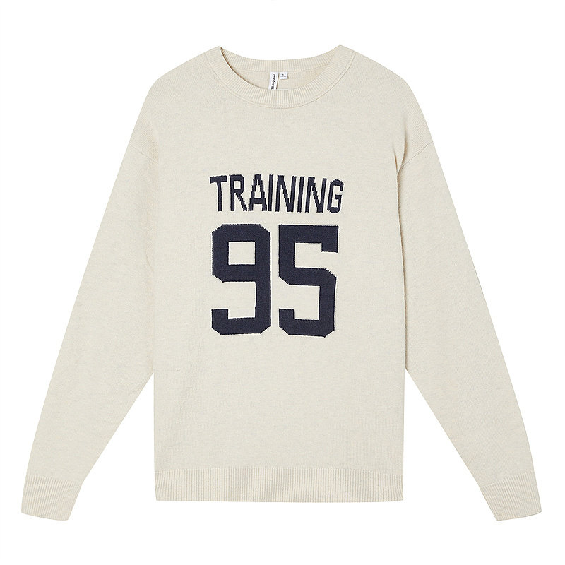 美特斯邦威圆领毛衣男士秋季新款美式提花毛衫时尚复古男上衣ZZ