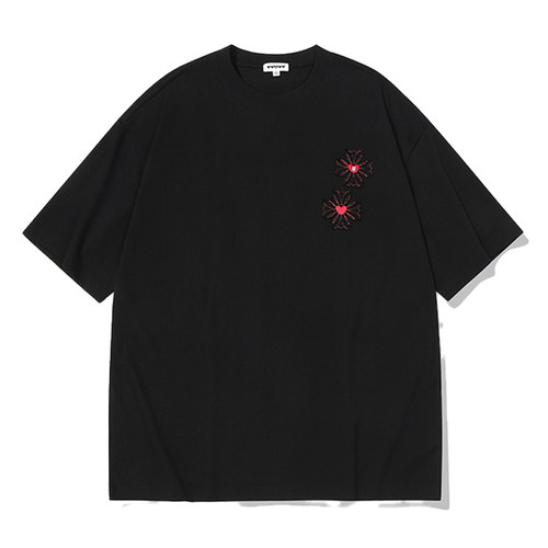 GUUKA哥特风爱心刺绣短袖T恤