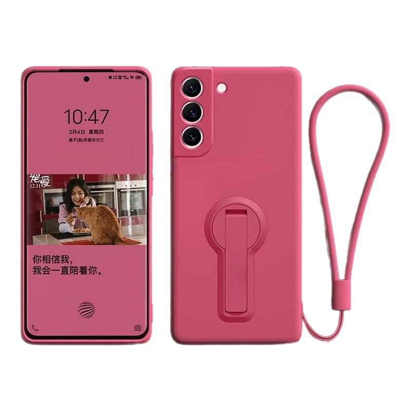 适用三星S24Ultra手机壳高级感GalaxyS23自带支架液态硅胶s22_保护套s21plus全包镜头23fe防摔男女超薄简约软
