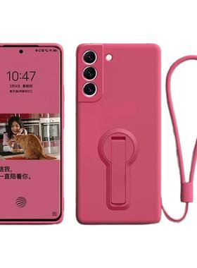 适用三星S25Ultra手机壳高级感GalaxyS24自带支架液态硅胶s22+保护套s21plus全包镜头23fe防摔男女超薄简约软