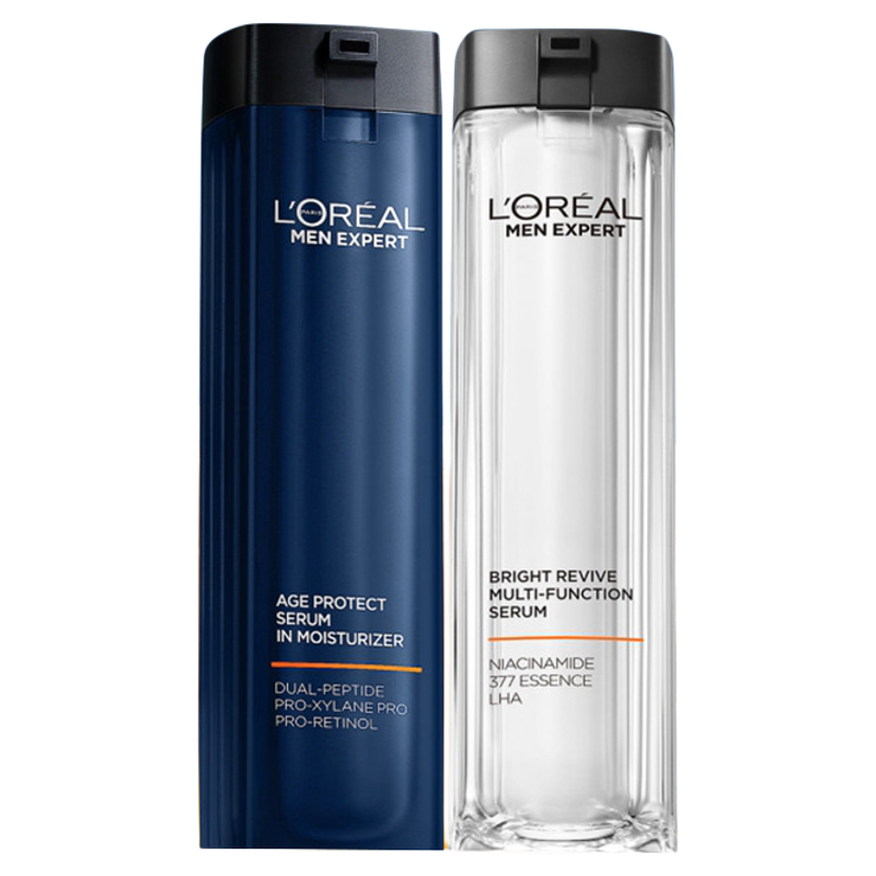 欧莱雅男士支撑瓶精华乳液a醇抗衰老护肤品保湿补水面霜青春肌源