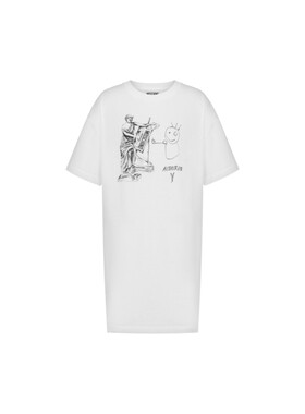 Moschino Jeans  女士印花棉质连衣裙圆领T恤裙