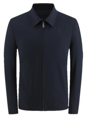 雅戈尔官方2026春季新品男士商务翻领耐磨双层领弹力行政茄克外套