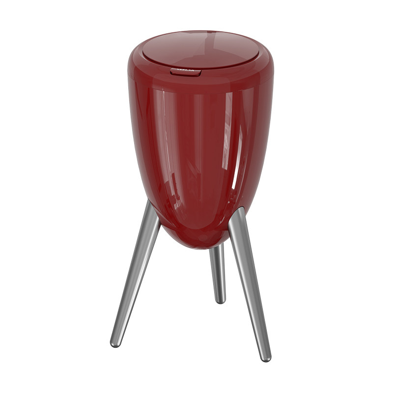 VEELAR按压式垃圾桶家用高脚免弯腰落地式客厅厨房卧室红中古带盖